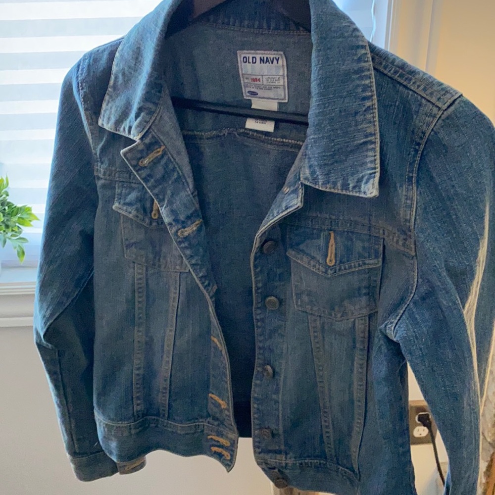 Worn washed denim jacket